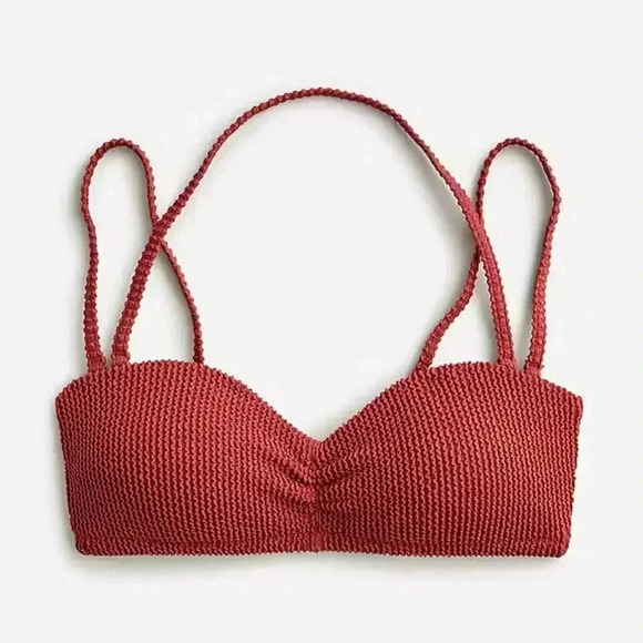 J Crew Plus Size Scrunchie sweetheart bikini top in Chimney Size 3X NWT - Picture 4 of 8
